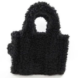 MARC JACOBS 美品 ザ テディ トートバッグ ミニ ボア 2WAY 鞄 ショルダーストラップ付き 黒 ブラック U90