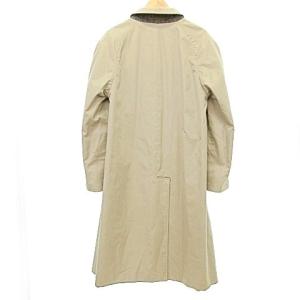 Aquascutum ステンカラーコート リバーシブル コットン ツイード 38 L U90 ベージュ ブラウン