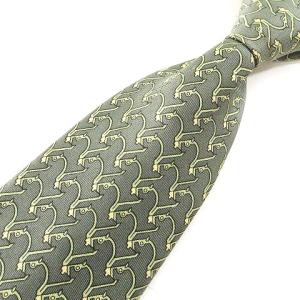 ネクタイ シルク ホース 総柄 レギュラータイ フランス製 ビジネス パーティー 緑 グリーン U180