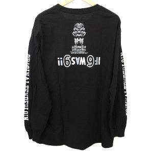 TENDERLOIN 美品 Tシャツ 長袖 プリント 袖ロゴ コットン L 黒 ブラック U90