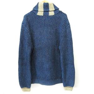 RRL ショール カーディガン ハイゲージニット コットン M 青