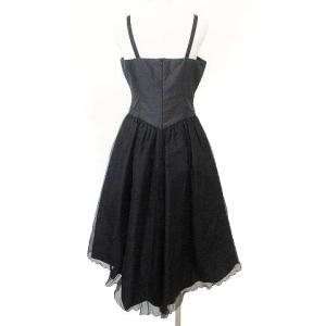 Drawer ワンピース ロング キャミソール フレア ドレス ヘムライン 二次会 パーティー お呼ばれ F 黒 ブラック IBO36
