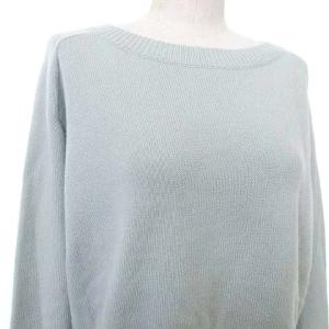 Theory 近年 カシミヤ100% ニット セーター 長袖 ボートネック プルオーバー S 青 ブルー IBO36