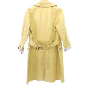 Paul Stuart トレンチコート ロング 裏地ストライプ スプリングコート ジャケット カジュアル ビジネス 8 Lサイズ 黄 イエロー IBO36