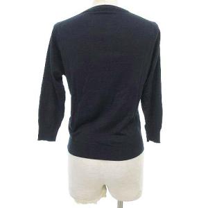 JOHN SMEDLEY カーディガン 薄手 ニット 長袖 クルーネック カットソー S 紺 ネイビー IBO36
