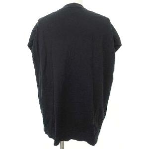 ENFOLD ハーフスリーブ ニット カットソー クルーネック 無地 薄手 トップス 38 黒 ブラック IBO36