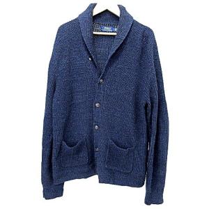 美品 近年 ショールカラー カーディガン コットン ニット 国内正規 LG 紺 ネイビー IBO36