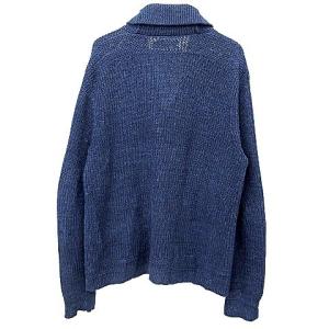 POLO RALPH LAUREN 美品 近年 ショールカラー カーディガン コットン ニット 国内正規 LG 紺 ネイビー IBO36