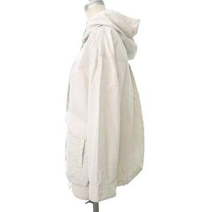 23区 パーカー ジャケット 薄手 シルク混 ジップアップ 無地 40 アイボリー系 IBO36