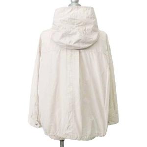 23区 パーカー ジャケット 薄手 シルク混 ジップアップ 無地 40 アイボリー系 IBO36