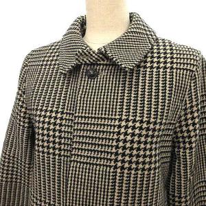 A.P.C. 近年 美品 グレンチェック シングル ステンカラーコート 比翼ボタン ウール 36 S グレー IBO36 U90