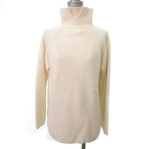 20AW 長袖 ニット セーター ハイネック カシミヤ混 ウール S 白 ホワイト IBO36 U180