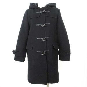 ANAYI ダッフルコート ウール メルトン ジャケット 無地 38 紺 ネイビー IBO36