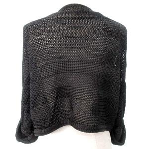 FENDI 国内正規 ボレロ ニット カーディガン 変形 七分袖 レーヨン 42 M 黒 ブラック IBO33 A0302