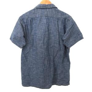 WAREHOUSE ダックディガー オープンカラーシャツ 半袖 デニム 山ポケ コットン 38 M インディゴ 青 ブルー U180
