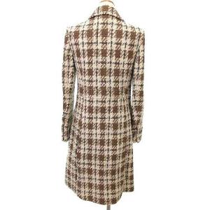 Theory 美品 コート ロング ツイード ウール 2 M 茶 ブラウン IBO36 U90