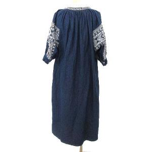 Grace Class 美品 デニム ワンピース ロング レース コットン 36 S インディゴ 青 ブルー IBO36 U180