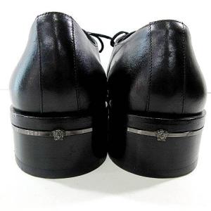 GIANNI VERSACE ビジネスシューズ レザー 外羽根 メデューサ 10 28?28.5cm 黒 ブラック IBO36 A0302