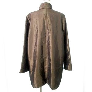 Leilian ライト 中綿 コート 襟付き アウター 13+ XL 光沢 カーキ FRS A0308