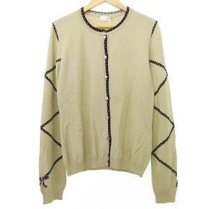 ROMA タグ付き リボン カーディガン 長袖 ニット クルーネック イタリア製 国内正規 42 ベージュ U90