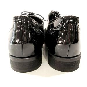 BEAMS september moon ドレスシューズ エナメル ウイングチップ メダリオン 25cm 黒 ブラック U90 A0314