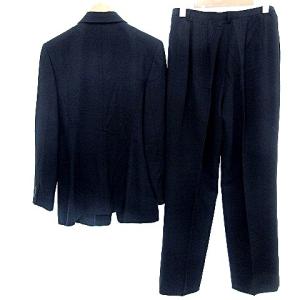 LANVIN la collection パンツスーツ 3B 背抜き ビジネス 40 L 黒 ブラックIBO36