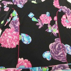 LEONARD SPORT タグ付 花柄 カットソー 半袖 トップス フラワープリント 薄手 42 13号 黒 ブラック IBO37