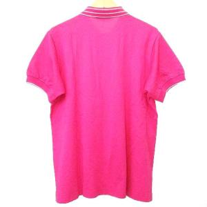 LEONARD SPORT 美品 ポロシャツ 鹿の子 半袖 カットソー 刺繍 ラメライン L ピンク IBO37