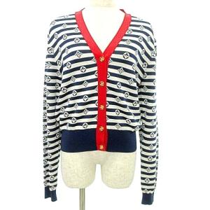 LVエスカル カーディガン モノグラム シルク S 紺 ネイビー FJKC03VZJ U180