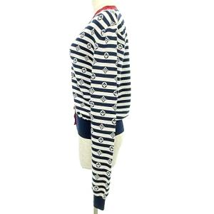 LOUIS VUITTON LVエスカル カーディガン モノグラム シルク S 紺 ネイビー FJKC03VZJ U180