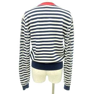 LOUIS VUITTON LVエスカル カーディガン モノグラム シルク S 紺 ネイビー FJKC03VZJ U180