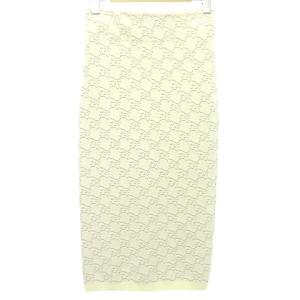 FENDI 21SS カリグラフィー ニットスカート 総柄 S アイボリー