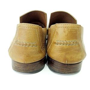 HERMES モカシン スリッポン スクエアトゥ レザー 41 26.5cm キャメル  ベージュ IBO37