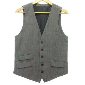 WACKO MARIA バック刺繍 ジレ ベスト ウール カジュアル S グレー IBO37