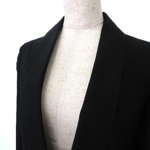 LANVIN コレクション タグ付 近年 ショールカラー ジャケット タックデザイン 1B ウール 38 M 黒 ブラック IBO37 U90