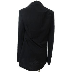 LANVIN コレクション タグ付 近年 ショールカラー ジャケット タックデザイン 1B ウール 38 M 黒 ブラック IBO37 U90