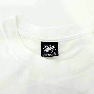 STUSSY Tシャツ 半袖 両面ロゴ 透かし ワールドツアー プリント L 白 ホワイト U90