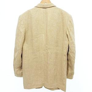 Papas リネン テーラードジャケット ブレザー 背抜き イタリア生地 2B S 44 ベージュ IBO37