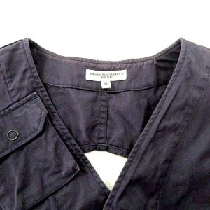 Engineered Garments 近年 フィッシングベスト 薄手 コットン S 無地 紺 ネイビー IBO37 A0403