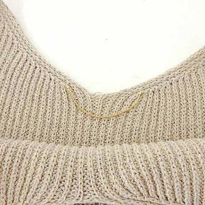 Deuxieme Classe 近年 ノースリーブ ニット 綿麻 タンク リネン混 F ベージュ IBO37