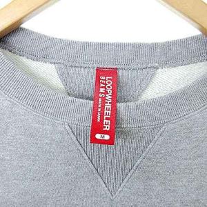 LOOPWHEELER BEAMS トレーナー 両V スウェット シャツ ロゴ プリント M グレー IBO37