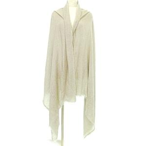 Loro Piana 美品 ストール 大判 カシミヤ シルク混 フリンジ 縁ライン ベージュ IBO37 A0405