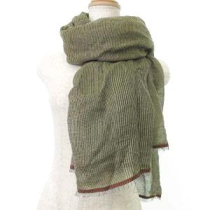 Loro Piana ストール 大判 カシミヤ コットン シルク チェック フリンジ マフラー イタリア製 カジュアル ベージュ系 IBO37