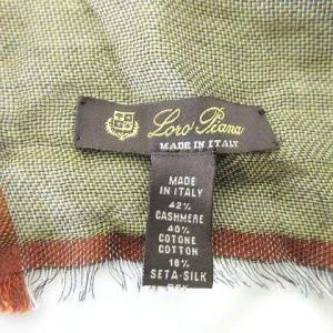 Loro Piana ストール 大判 カシミヤ コットン シルク チェック フリンジ マフラー イタリア製 カジュアル ベージュ系 IBO37