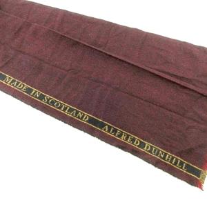 dunhill 美品 ストール マフラー カシミヤ100％ ロゴライン えんじ ワイン IBO37 A0405