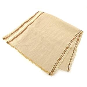 Ermenegildo Zegna ストール ロゴライン ベージュ フリンジ ファッション小物 IBO37 A0405