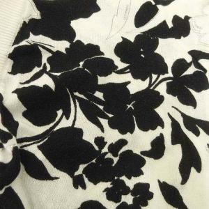 LEONARD 花柄 ニット カーディガン ボタンレス 羽織り フラワーシルエット 約M?Lサイズ 白 ホワイト IBO37