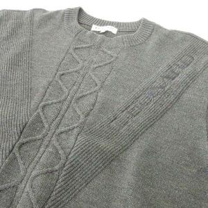 LEONARD SPORT ニット セーター 長袖 プルオーバー クルーネック スポーツ カジュアル L グレー IBO37