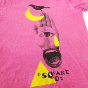 DSQUARED2 プリント Tシャツ 半袖 カットソー クルーネック トップス 国内正規 S ピンク IBO37T