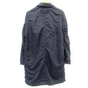 BLUE BLUE JAPAN ナイロン ステンカラーコート アウター 1 S 無地 紺 ネイビー IBO37 A0407